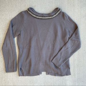 RD Style rhinestone neck split back sweater M